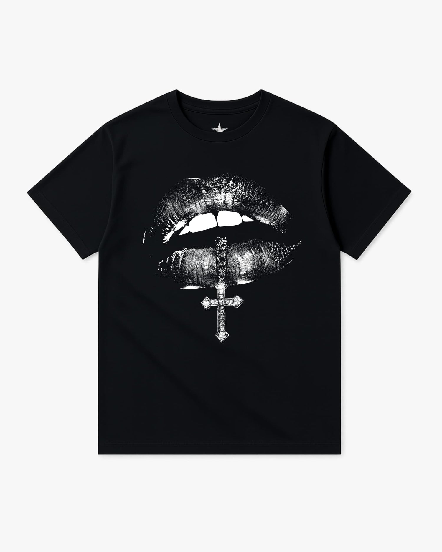 T-Shirt Blessed Kiss Noir — T-Shirt Streetwear Y2K ShineAndGlory