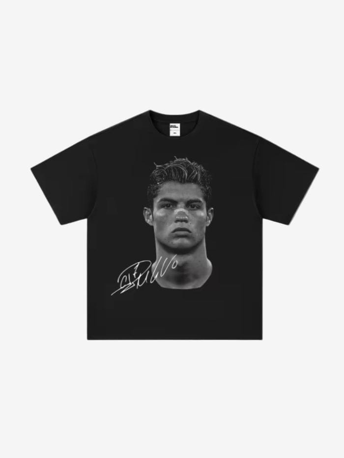 T-Shirt Cristiano Noir — T-Shirt Streetwear Y2K ShineAndGlory