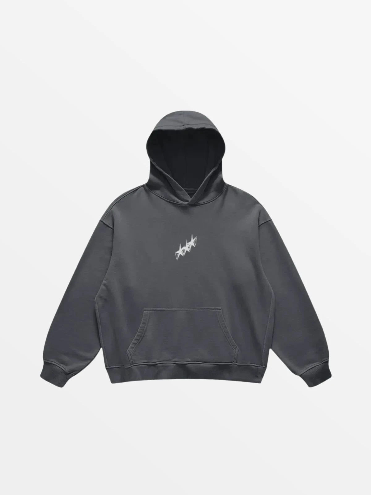 HOODIE "3STR"-SHINEANDGLORY-Carbon Gris-S-SHINEANDGLORY