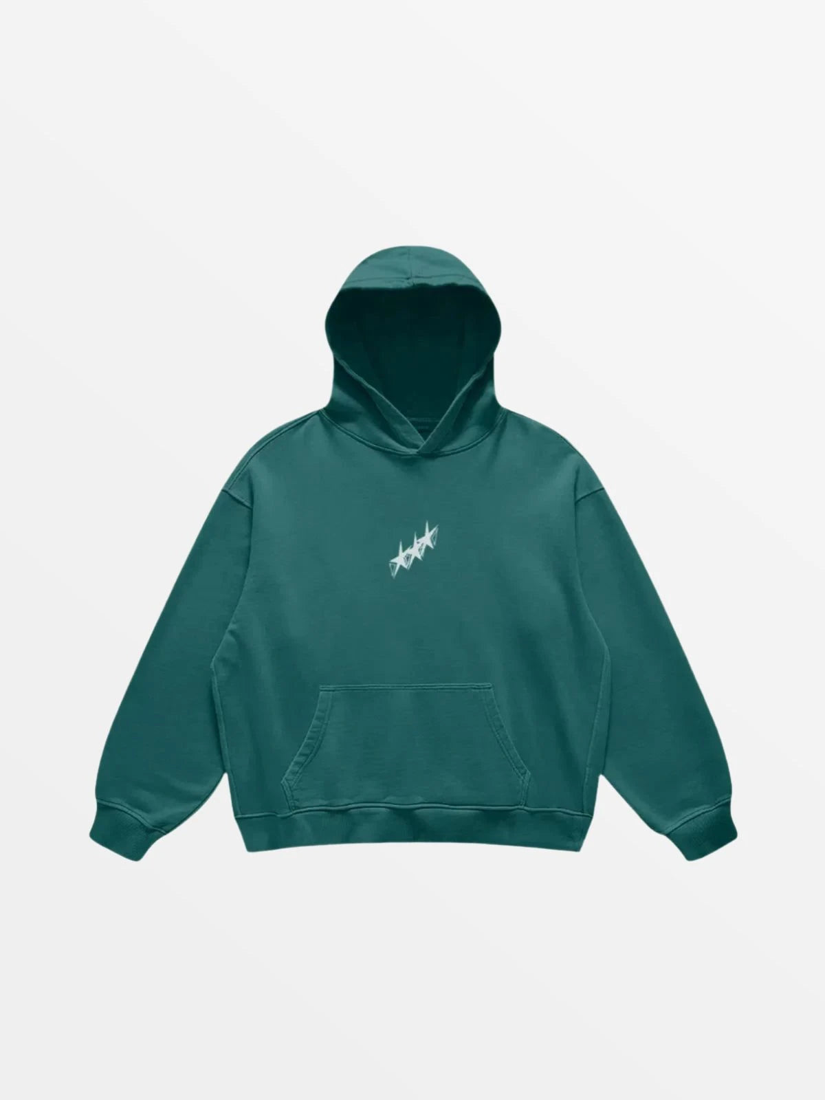 HOODIE "3STR"-SHINEANDGLORY-Blueish Vert-S-SHINEANDGLORY