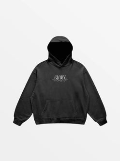 HOODIE "WAVES"-SHINEANDGLORY-Faded Noir-S-SHINEANDGLORY